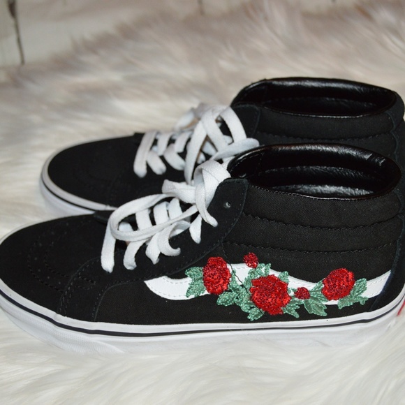 vans sk8 mid rose skate shoe